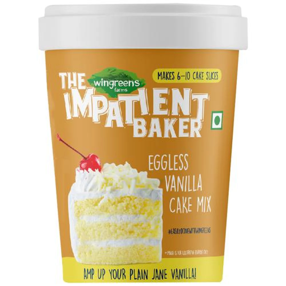 Wingreens Farms Impatient Baker - Eggless Vanilla Cake Mix, 300 g Tub-1.webp
